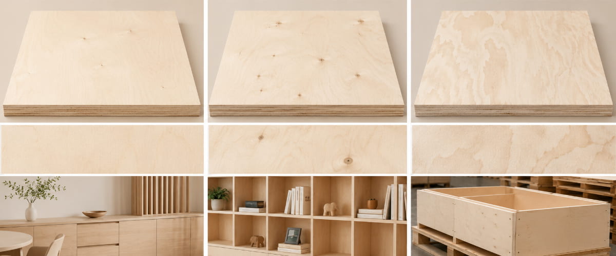 B/BB vs BB/BB vs BB/CP birch plywood veneer surface comparison